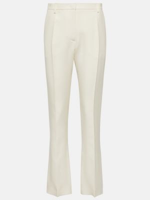 Шелковые шерстяные брюки с высокой талией Valentino белые