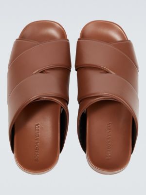 Kožené sandály Bottega Veneta hnědé