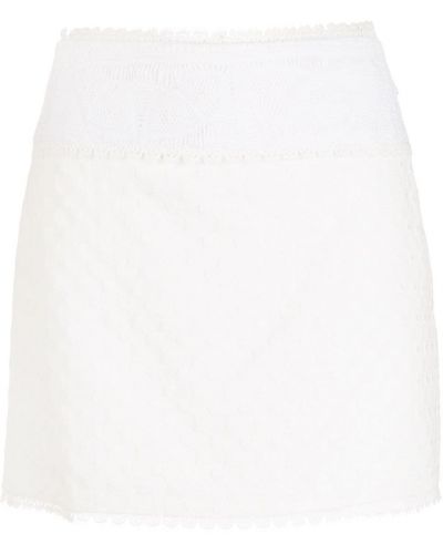 Bavlněné pouzdrová sukně s vysokým pasem na zip Martha Medeiros - bílá