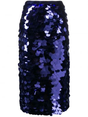 Falda midi con bordado con lentejuelas Ami Paris violeta