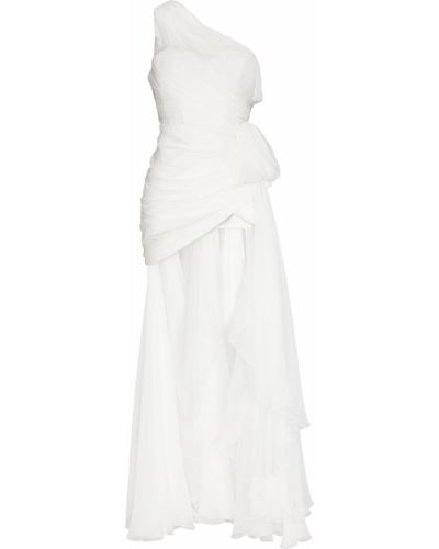 Vestido de noche drapeado Maria Lucia Hohan blanco