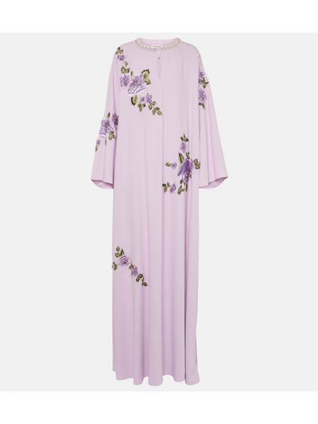 Robe longue à imprimé Carolina Herrera violet