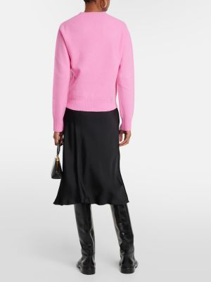 Sweter wełniany Jil Sander różowy