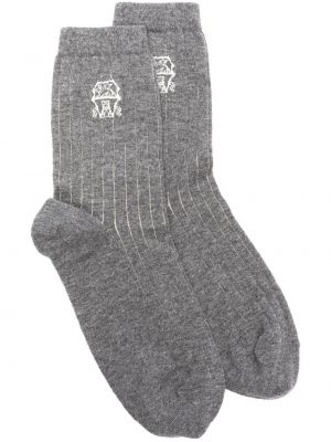Кашмирени чорапи Brunello Cucinelli сиво