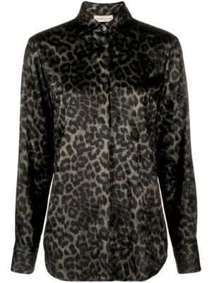 Satenska srajca s potiskom z leopardjim vzorcem Blanca Vita