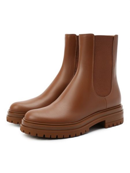 Кожаные ботинки Gianvito Rossi коричневые