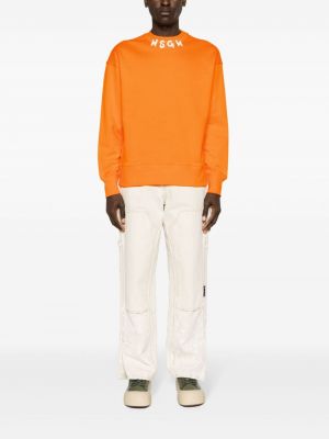 Sweatshirt aus baumwoll mit print Msgm orange