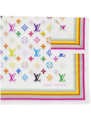 Schal mit print Louis Vuitton weiß
