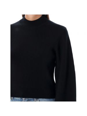 Jersey cuello alto de tela jersey con mangas globo Chloé negro