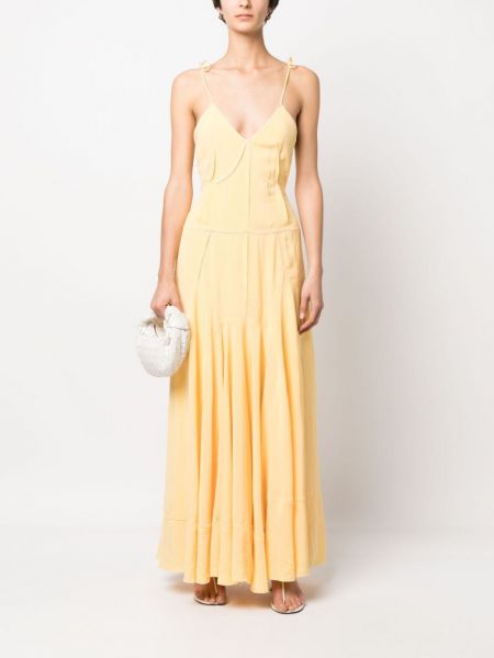 Kleid mit v-ausschnitt Sportmax gelb