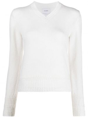 Кашмирен пуловер с v-образно деколте Barrie бяло