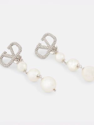 Náušnice s perlami Valentino biela
