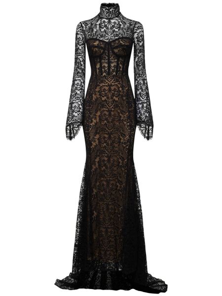 Blonder floral brodert dress Zuhair Murad svart