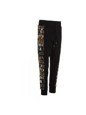 Spodnie sportowe z nadrukiem Versace Jeans Couture czarne