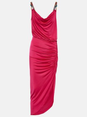 Elegantní midi šaty s korálky z polyesteru Veronica Beard - růžová