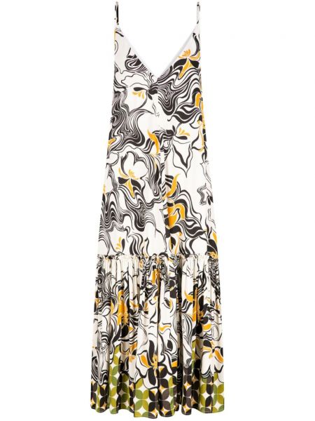 Φόρεμα με τιράντες με σχέδιο με βολάν Dries Van Noten