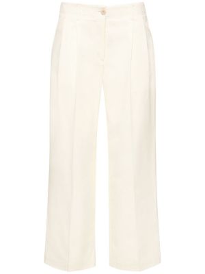 Pantaloni di cotone baggy Toteme bianco