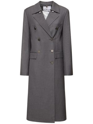 Vlněný kabát relaxed fit Remain šedý