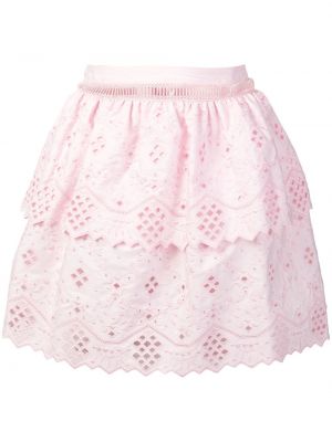 Mini suknja s vezom Alberta Ferretti ružičasta