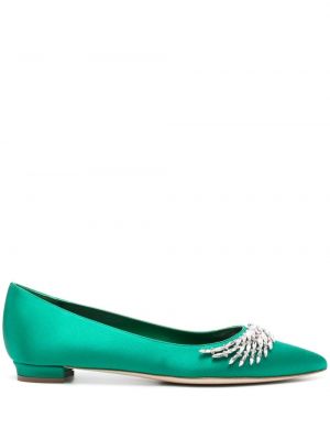 Pantofi de mătase Manolo Blahnik verde