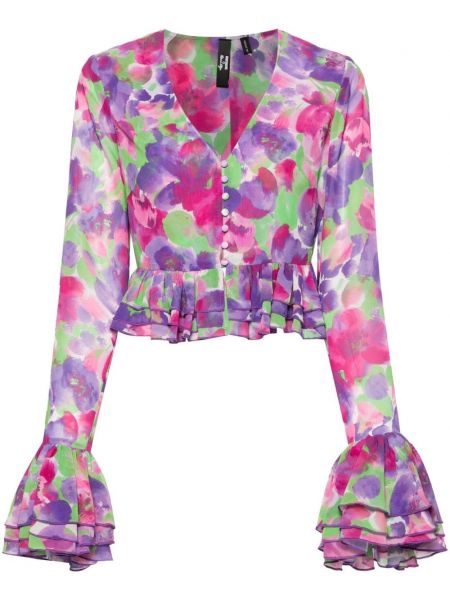 Bluza s cvetličnim vzorcem s potiskom Rotate Birger Christensen vijolična
