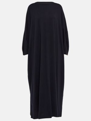 Sukienka długa z kaszmiru bawełniana Extreme Cashmere niebieska