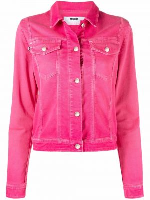 Trykt jeansjakke Msgm rosa