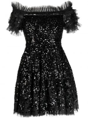 Коктейлна рокля Needle & Thread черно