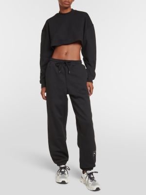 Pantaloni tuta di cotone con motivo a stelle Adidas By Stella Mccartney nero