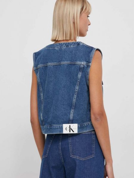 Džínová vesta Calvin Klein Jeans modrá