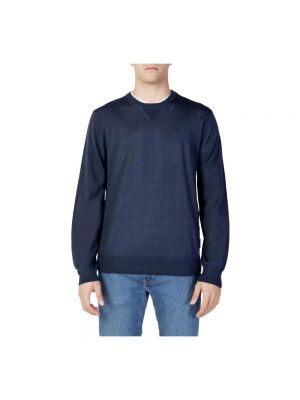 Sweter z okrągłym dekoltem Armani Exchange niebieski