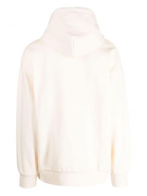 Haftowana bluza z kapturem bawełniana :chocoolate biała