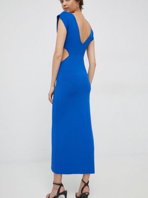 Testhezálló hosszú ruha Sisley kék