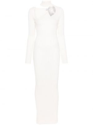 Πλεκτή φόρεμα με πετραδάκια Giuseppe Di Morabito λευκό