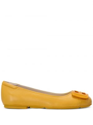 Кожени ниски обувки Hogan жълто