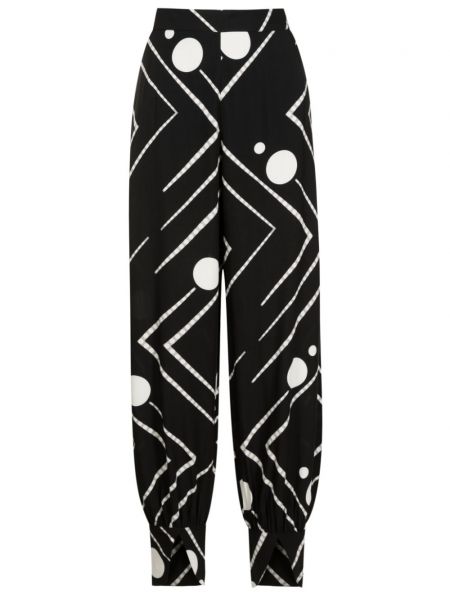 Pantaloni cu imagine cu imprimeu geometric Adriana Degreas
