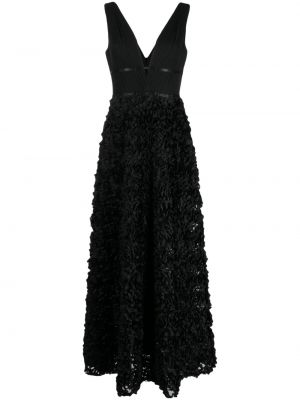 Вечерна рокля с v-образно деколте Marchesa Notte черно