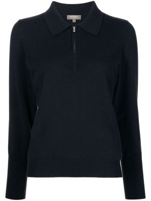 Cashmere poloskjorte N.peal blå