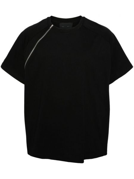 Βαμβακερή μπλούζα με φερμουάρ Heliot Emil μαύρο