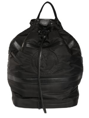 Kožená nylónová taška Saint Laurent čierna