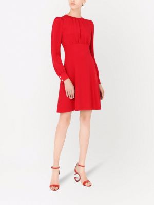 Vestido de cuello redondo Dolce & Gabbana rojo