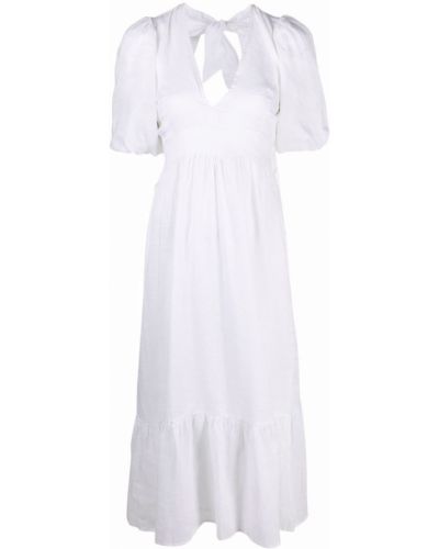 Bílé plátěné šaty ke kolenům Faithfull The Brand