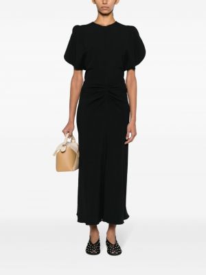 Sukienka midi z krepy Victoria Beckham czarna