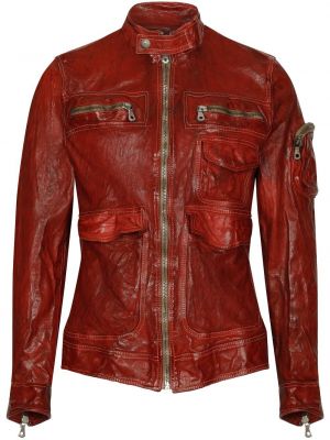 Kožená bunda Dolce & Gabbana - Červená