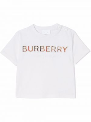 Brodert t-skjorte for jenter Burberry Kids hvit