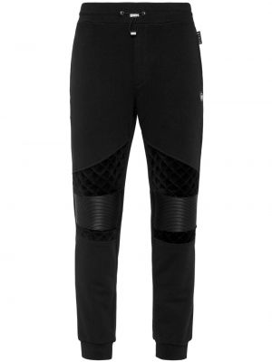 Pikowane spodnie sportowe Philipp Plein czarne