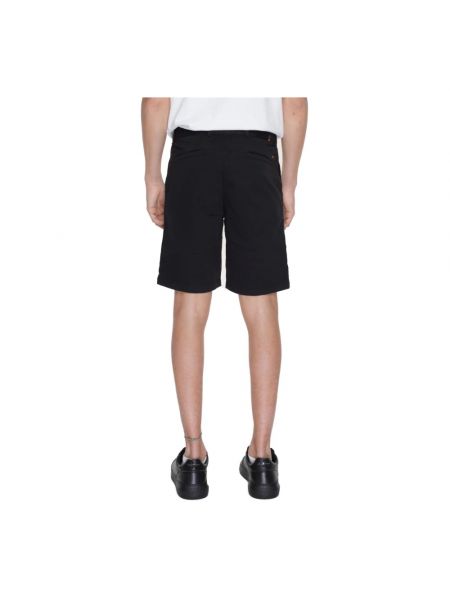 Pantalones cortos con cremallera de algodón Hugo Boss negro