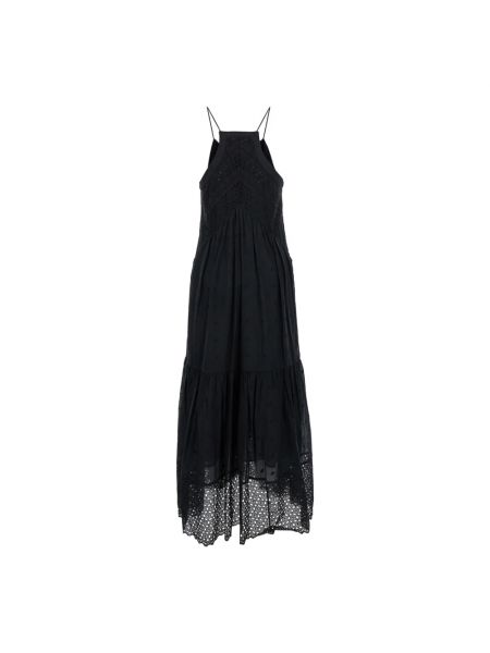 Vestito lungo ricamato di cotone Isabel Marant Etoile nero