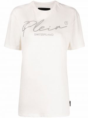 Tricou de cristal Philipp Plein alb