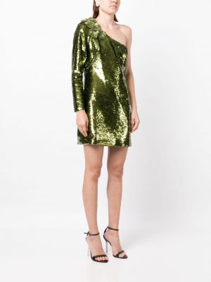 Sukienka koktajlowa z cekinami Marchesa Notte zielona
